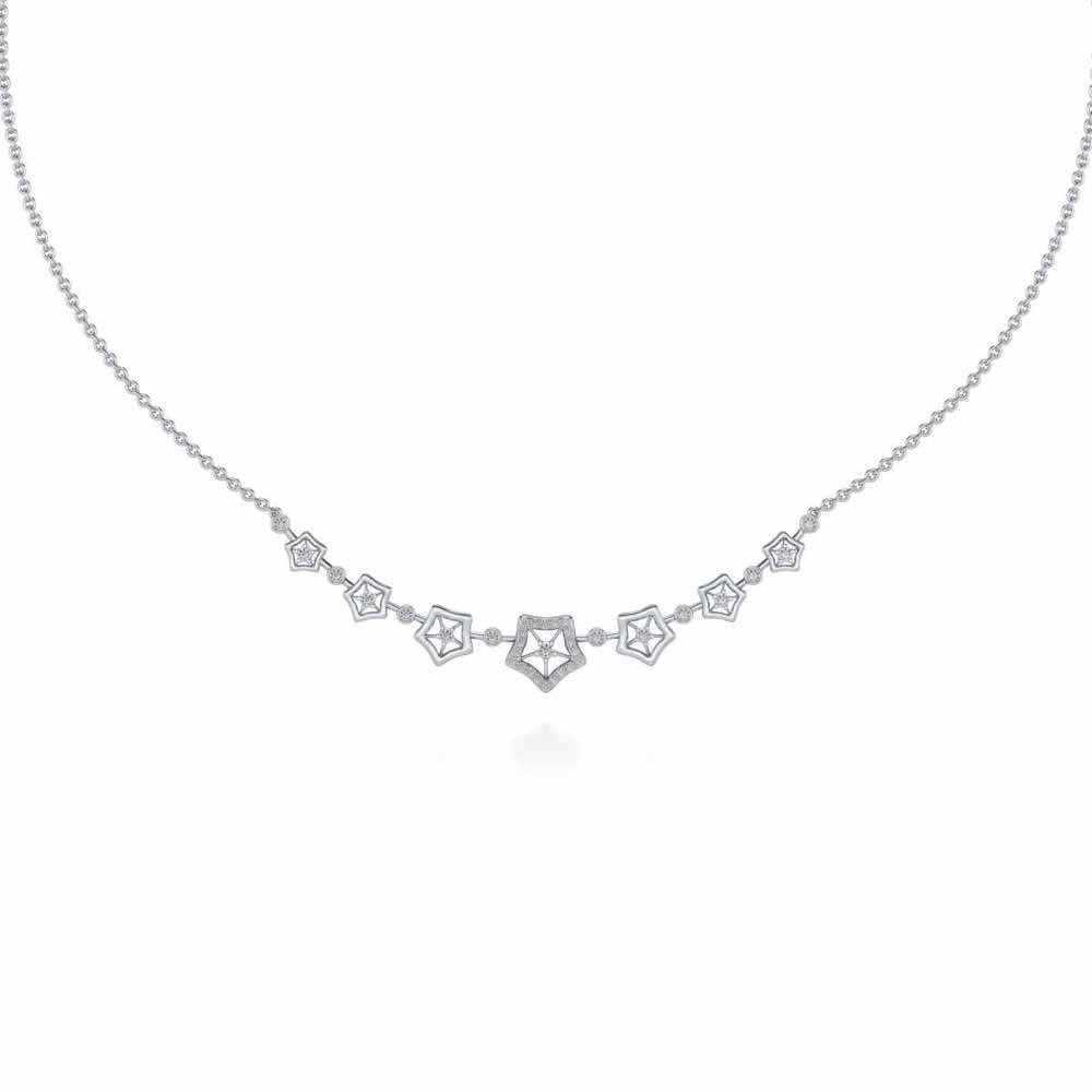 Spinner Flora Silver Necklace - White Gold - Image 2