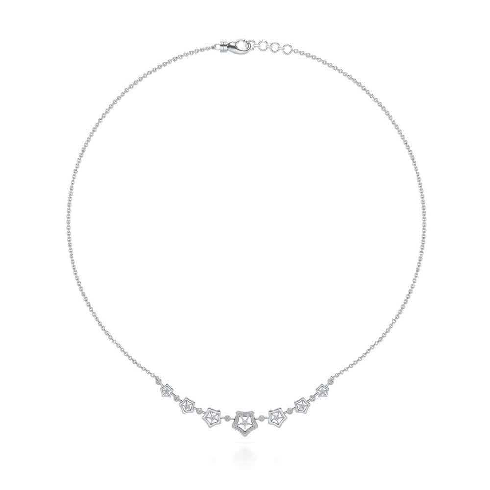 Spinner Flora Silver Necklace - White Gold - Image 3