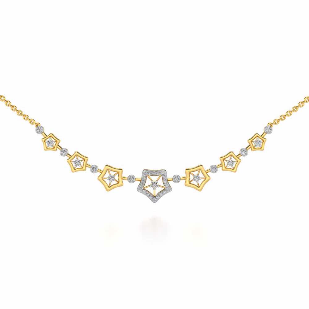 Spinner Flora Silver Necklace - Yellow Gold - Image 1