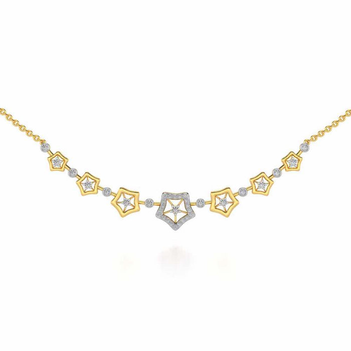 Spinner Flora Silver Necklace - Yellow Gold - Image 1