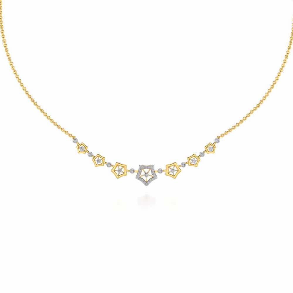 Spinner Flora Silver Necklace - Yellow Gold - Image 2