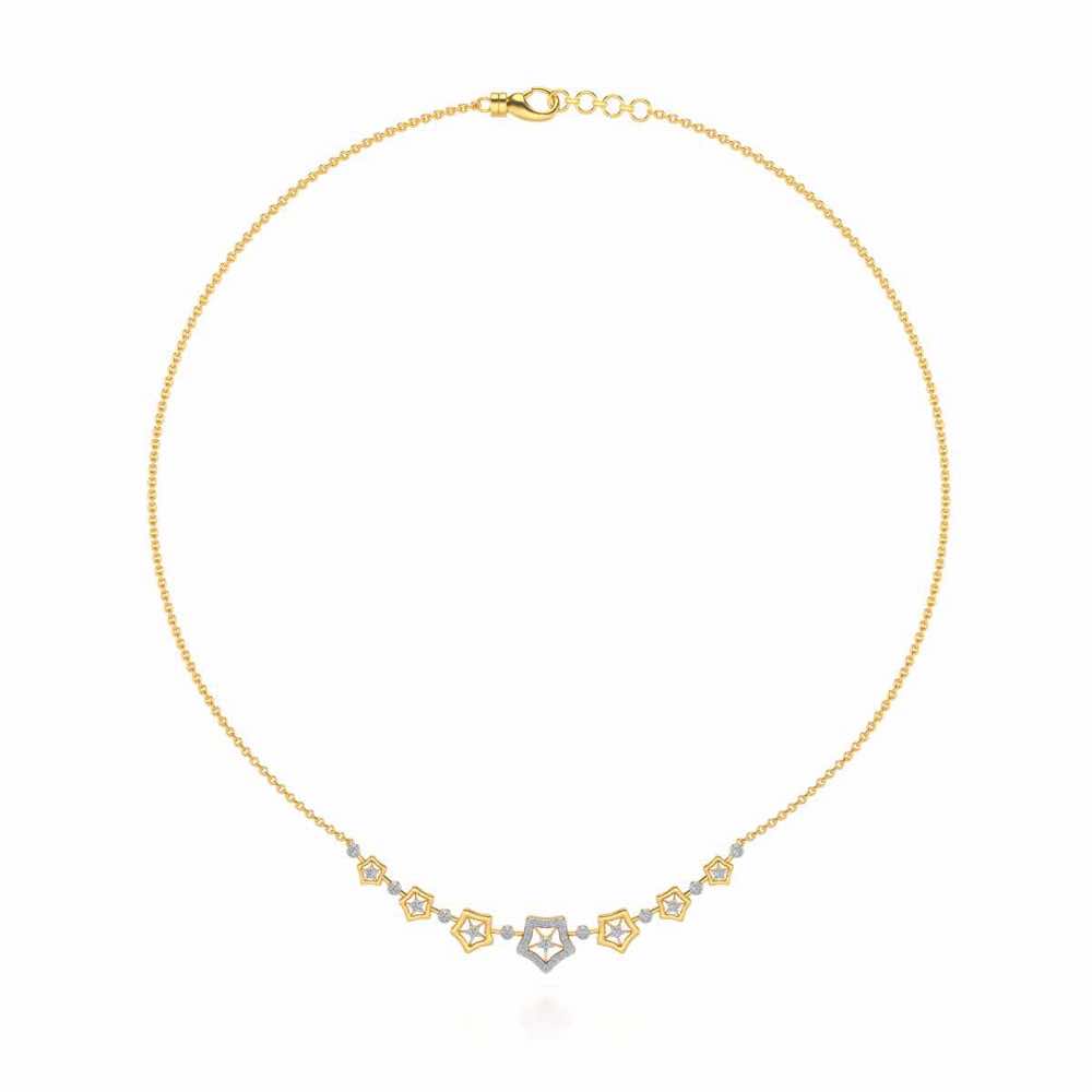 Spinner Flora Silver Necklace - Yellow Gold - Image 3