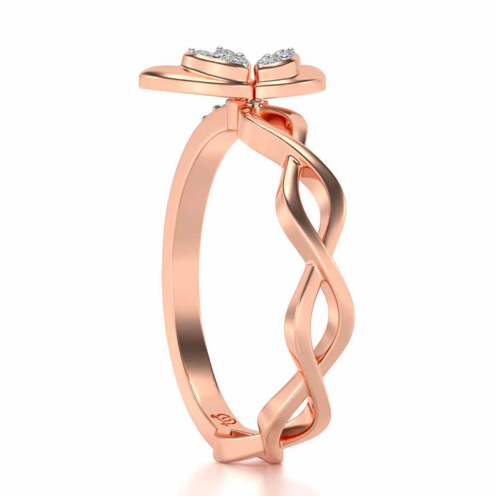 Spiral And Floral Silver Ring - Rose Gold - Image 3