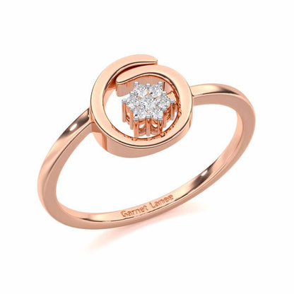 Spiral Flora Silver Ring - Rose Gold - Image 1