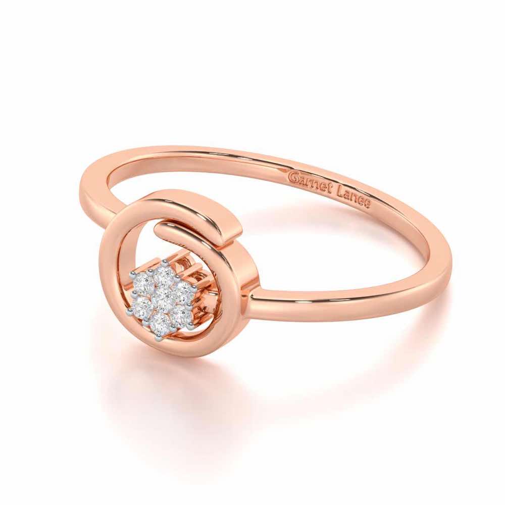 Spiral Flora Silver Ring - Rose Gold - Image 2