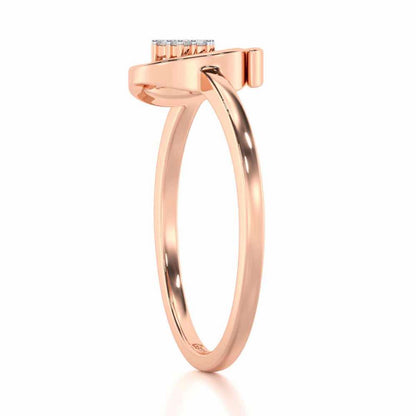 Spiral Flora Silver Ring - Rose Gold - Image 3