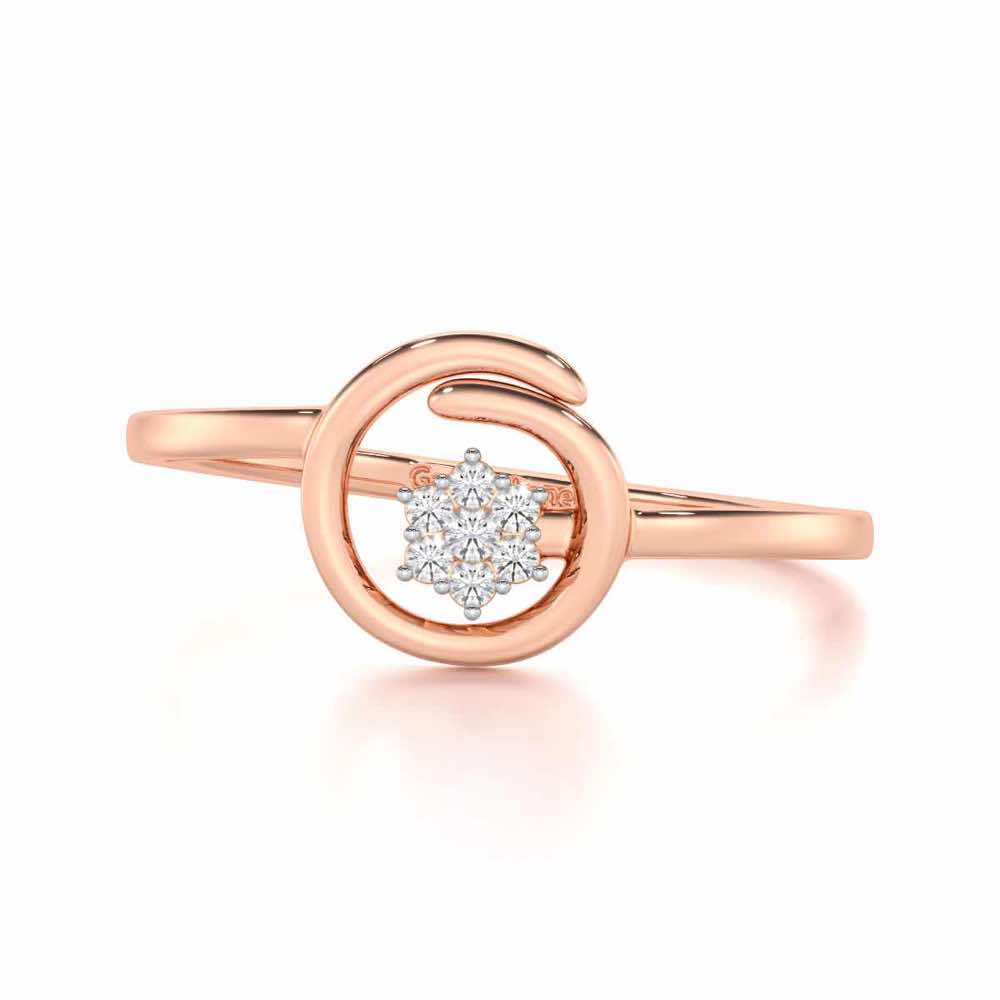 Spiral Flora Silver Ring - Rose Gold - Image 4