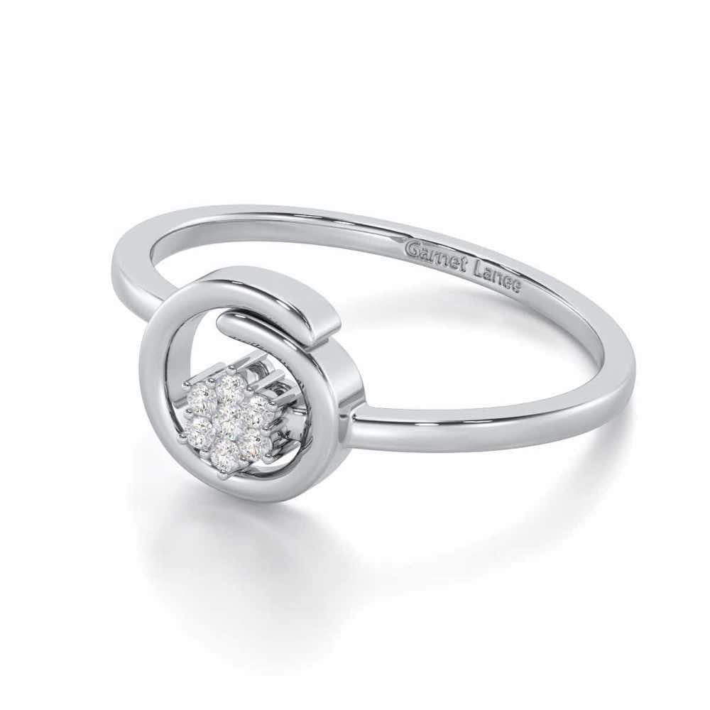Spiral Flora Silver Ring - White Gold - Image 2