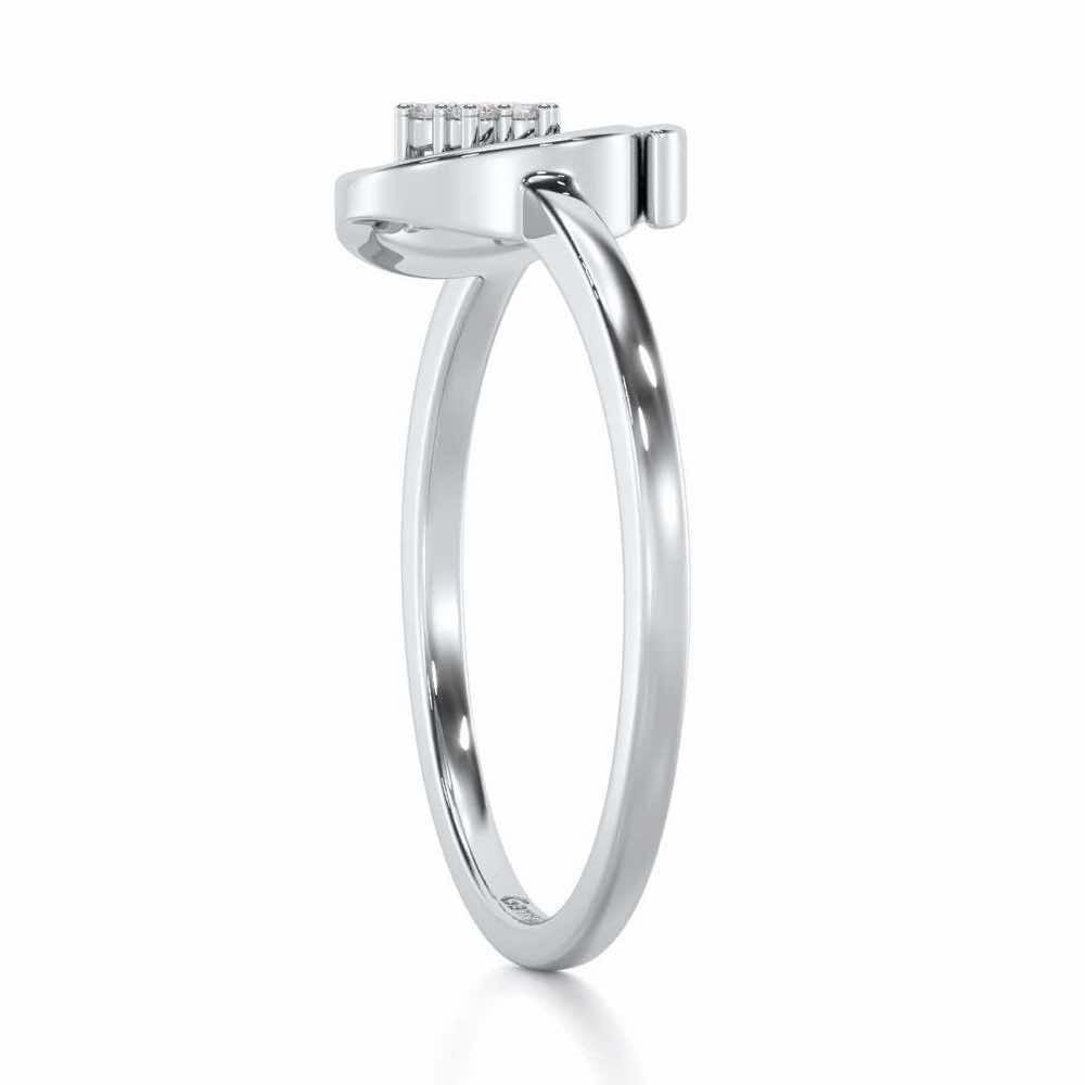 Spiral Flora Silver Ring - White Gold - Image 3