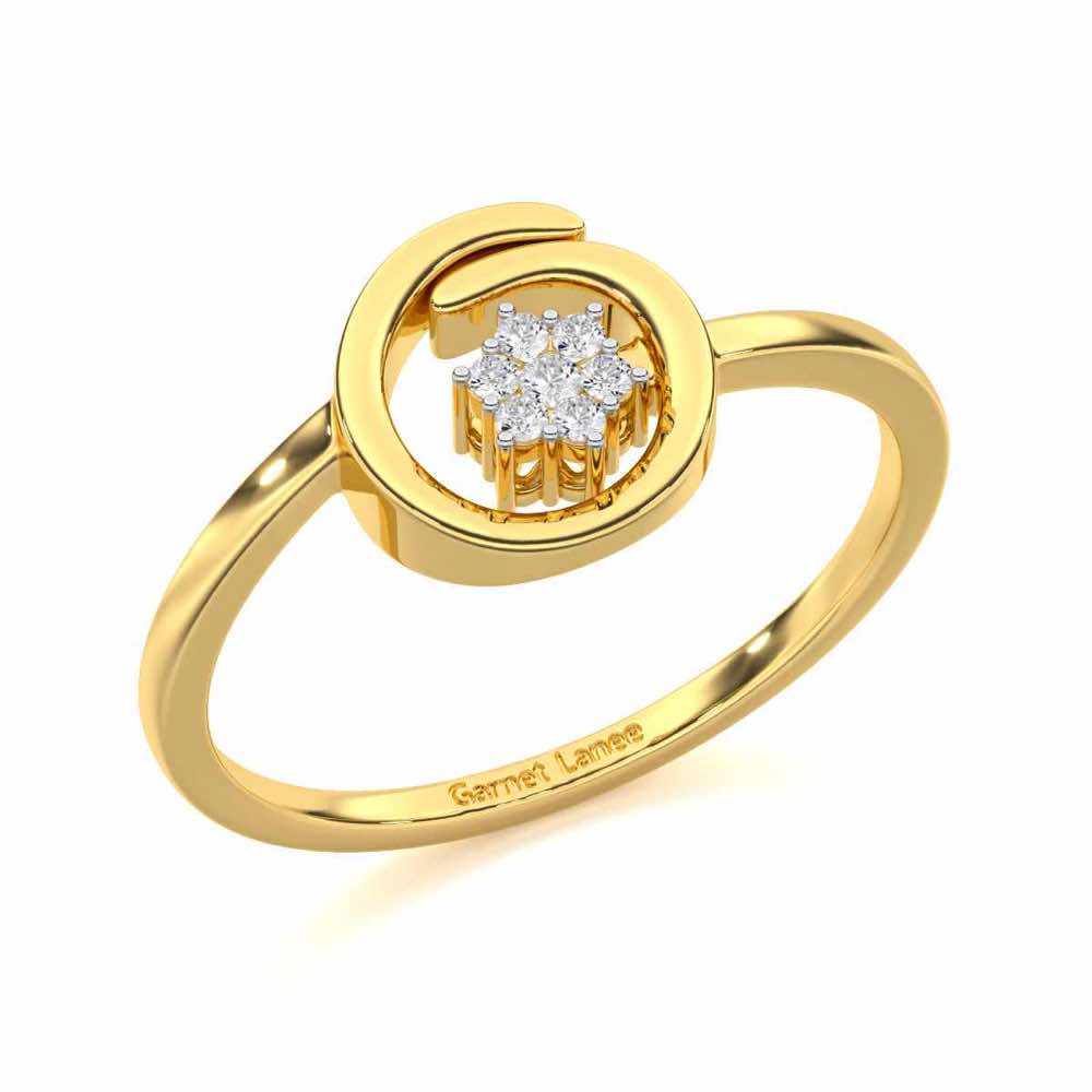 Spiral Flora Silver Ring - Yellow Gold - Image 1