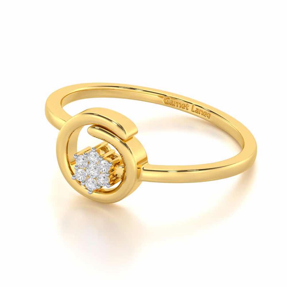Spiral Flora Silver Ring - Yellow Gold - Image 2