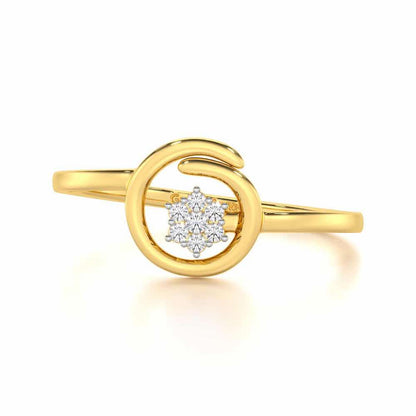 Spiral Flora Silver Ring - Yellow Gold - Image 4
