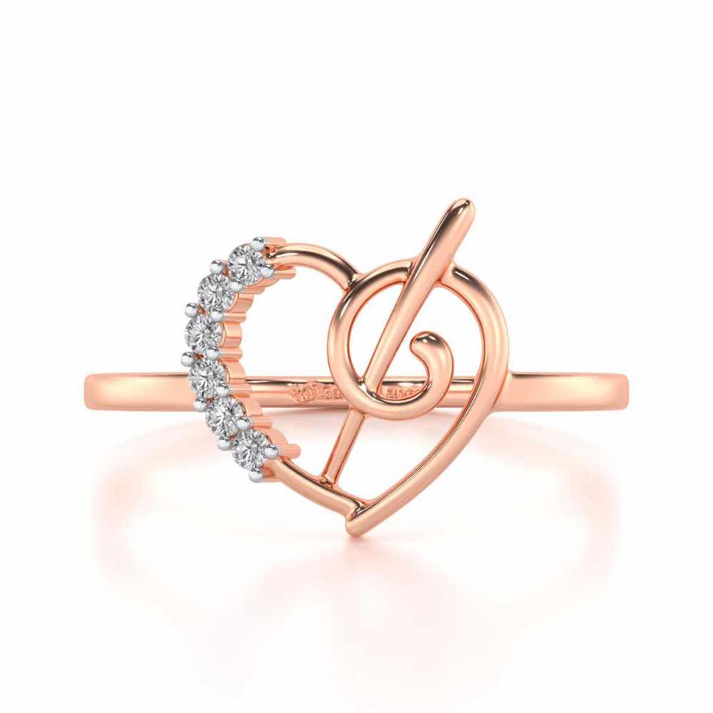 Spiral Heart Silver Ring - Rose Gold - Image 4