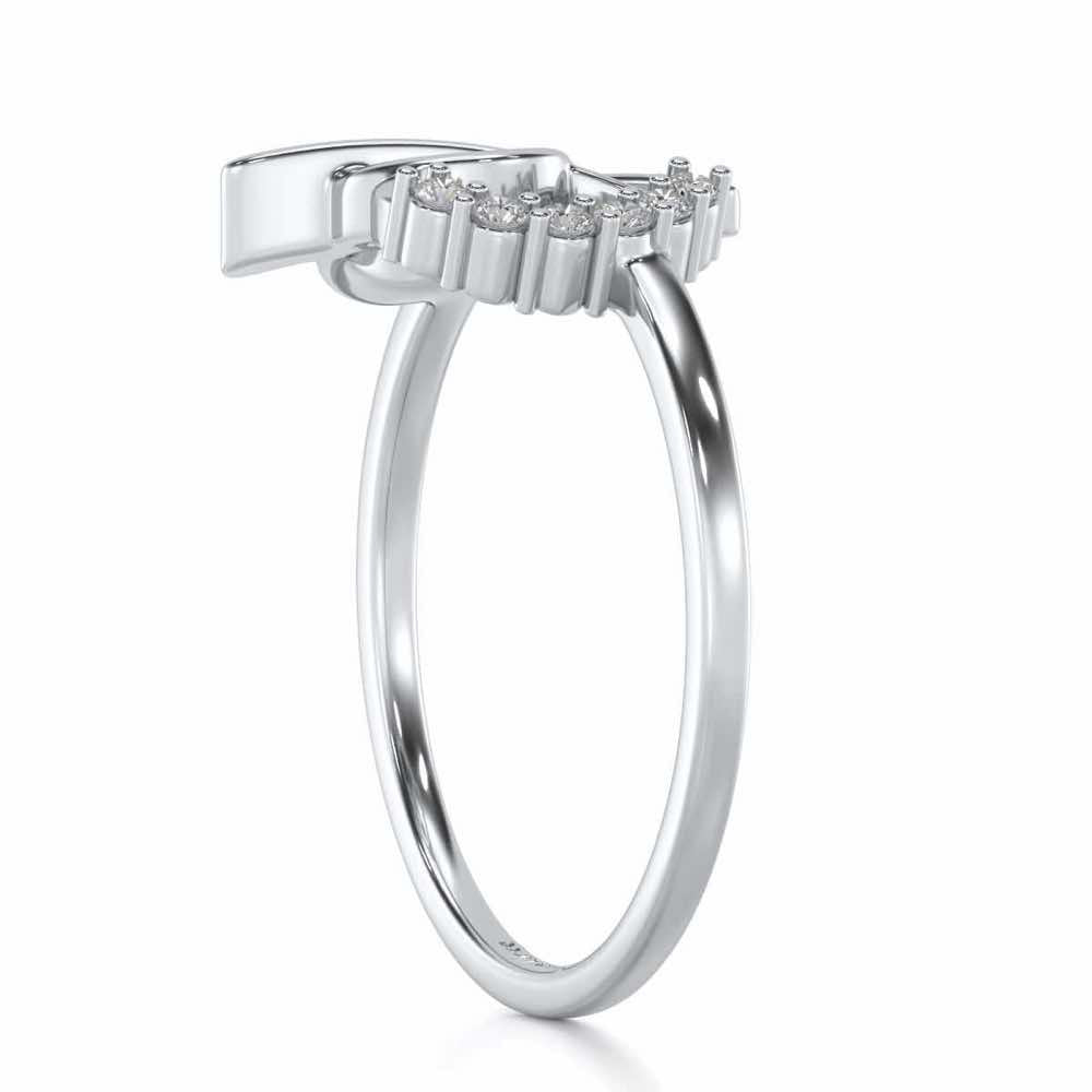 Spiral Heart Silver Ring - White Gold - Image 3