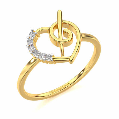 Spiral Heart Silver Ring - Yellow Gold - Image 1