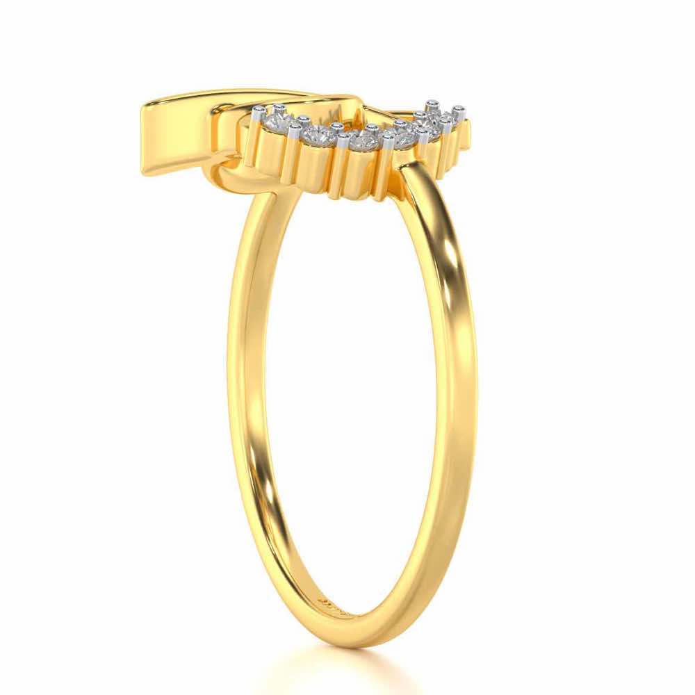 Spiral Heart Silver Ring - Yellow Gold - Image 3