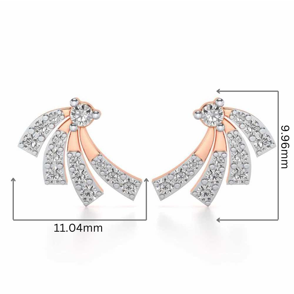 Spiral Streaks Silver Earrings - Rose Gold - Image 2