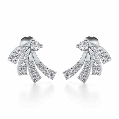 Spiral Streaks Silver Earrings - White Gold - Image 1