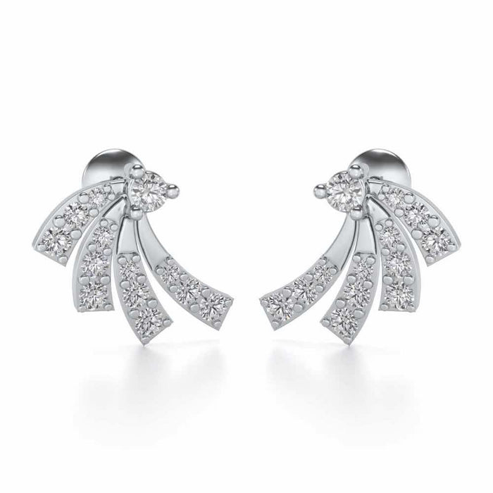Spiral Streaks Silver Earrings - White Gold - Image 1