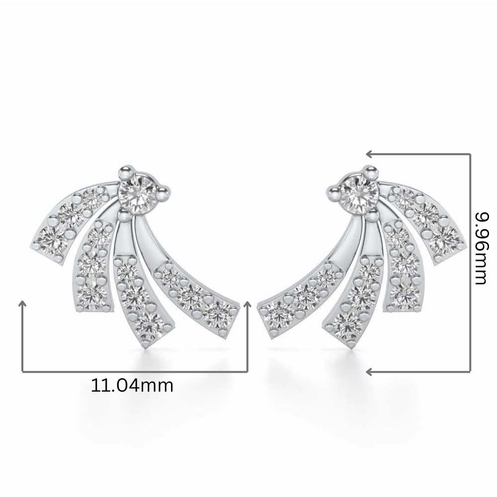 Spiral Streaks Silver Earrings - White Gold - Image 2
