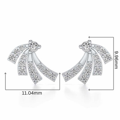 Spiral Streaks Silver Earrings - White Gold - Image 2