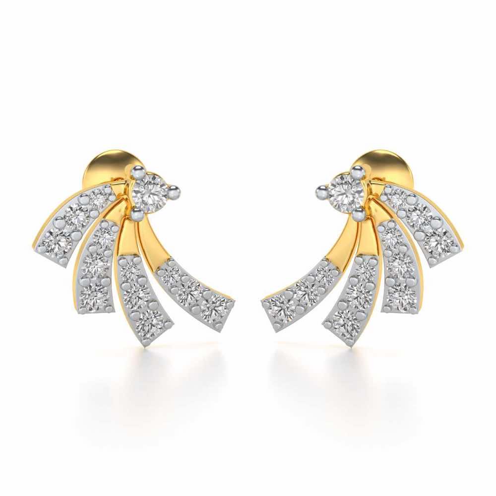 Spiral Streaks Silver Earrings - Yellow Gold - Image 1