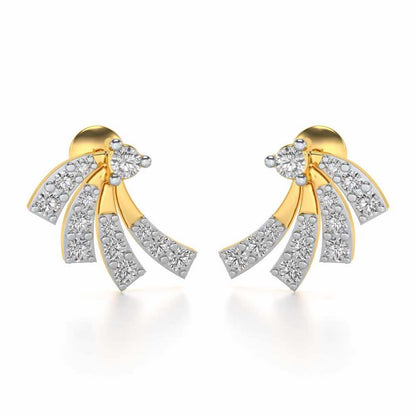 Spiral Streaks Silver Earrings - Yellow Gold - Image 1