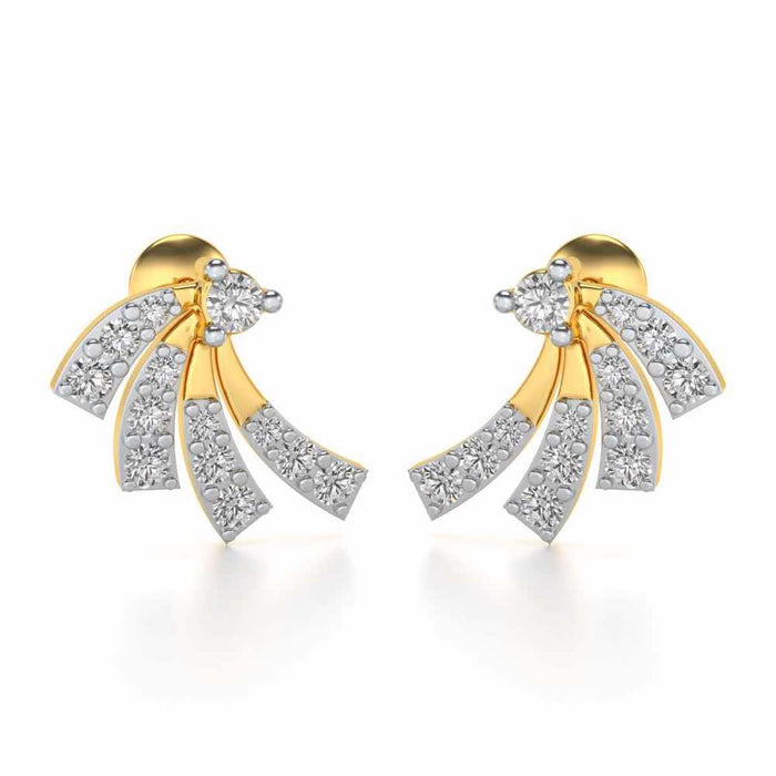 Spiral Streaks Silver Earrings - Yellow Gold - Image 1
