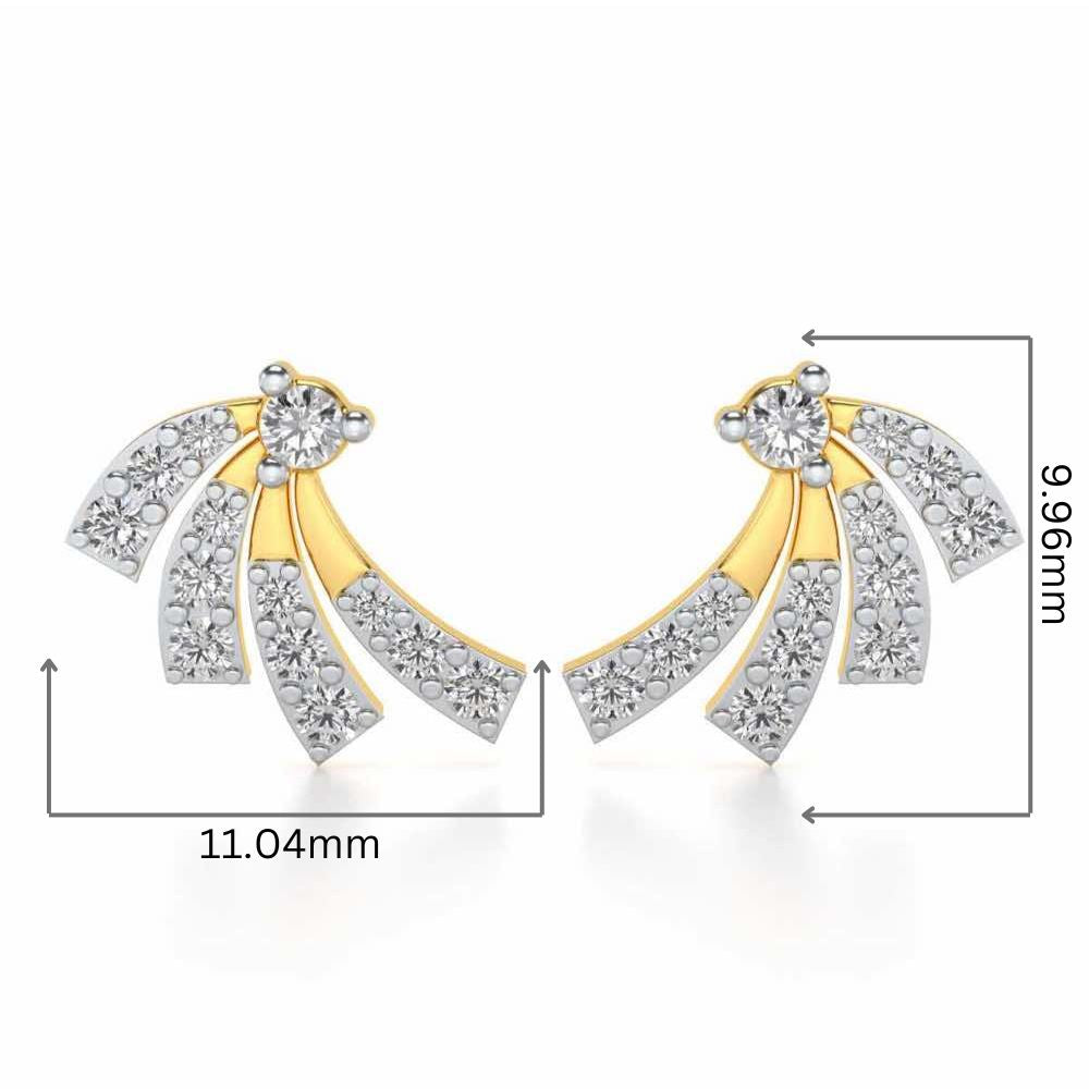 Spiral Streaks Silver Earrings - Yellow Gold - Image 2