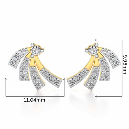 Spiral Streaks Silver Earrings - Yellow Gold - Image 2