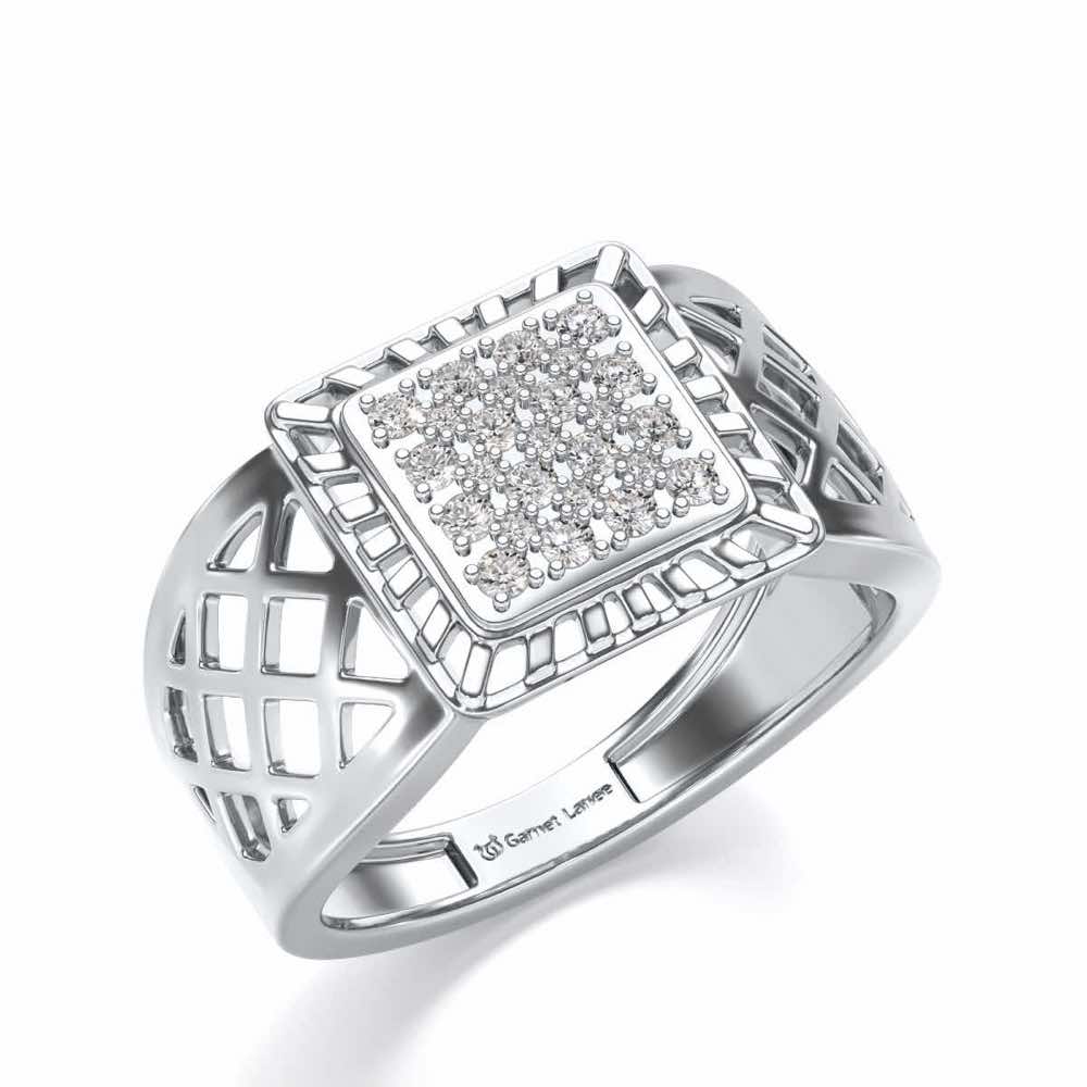 Spirited Silver Ring For Men - White Gold - Image 1