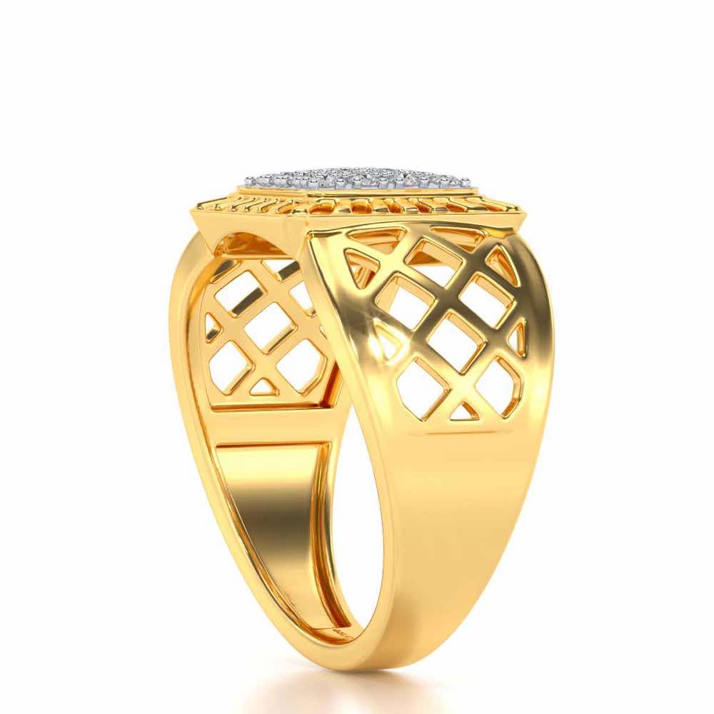 Spirited Silver Ring For Men - Yellow Gold - Image 3