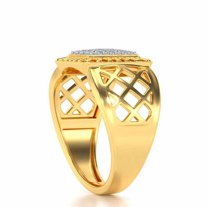 Spirited Silver Ring For Men - Yellow Gold - Image 3