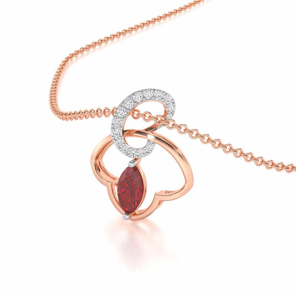 Splendid Sonata Garnet Silver Pendant - Rose Gold - Image 1