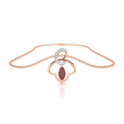 Splendid Sonata Garnet Silver Pendant - Rose Gold - Image 3