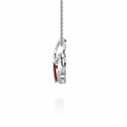 Splendid Sonata Garnet Silver Pendant - White Gold - Image 4