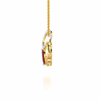 Splendid Sonata Garnet Silver Pendant - Yellow Gold - Image 4