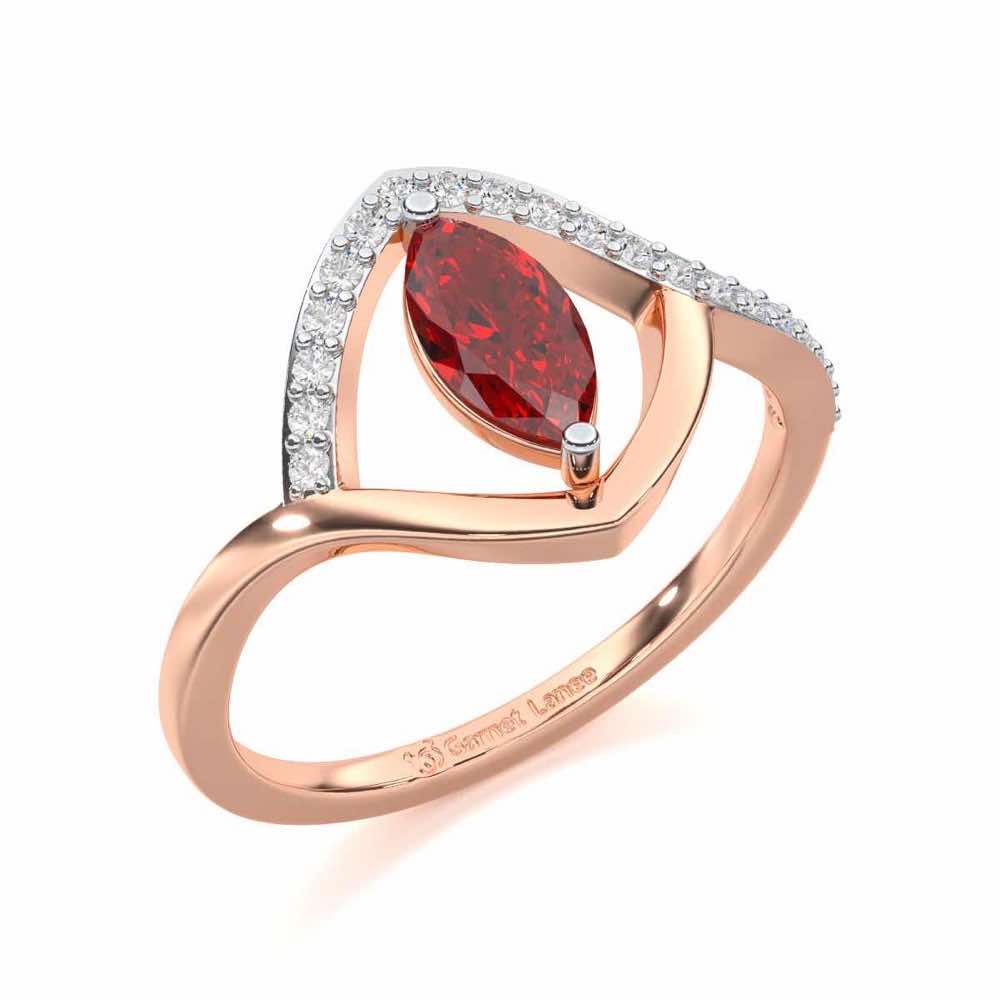 Splendid Sonata Garnet Silver Rings - Rose Gold - Image 1