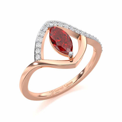 Splendid Sonata Garnet Silver Rings - Rose Gold - Image 1