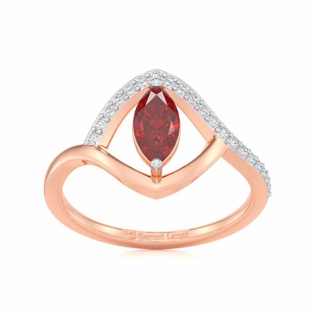 Splendid Sonata Garnet Silver Rings - Rose Gold - Image 2
