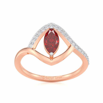 Splendid Sonata Garnet Silver Rings - Rose Gold - Image 2