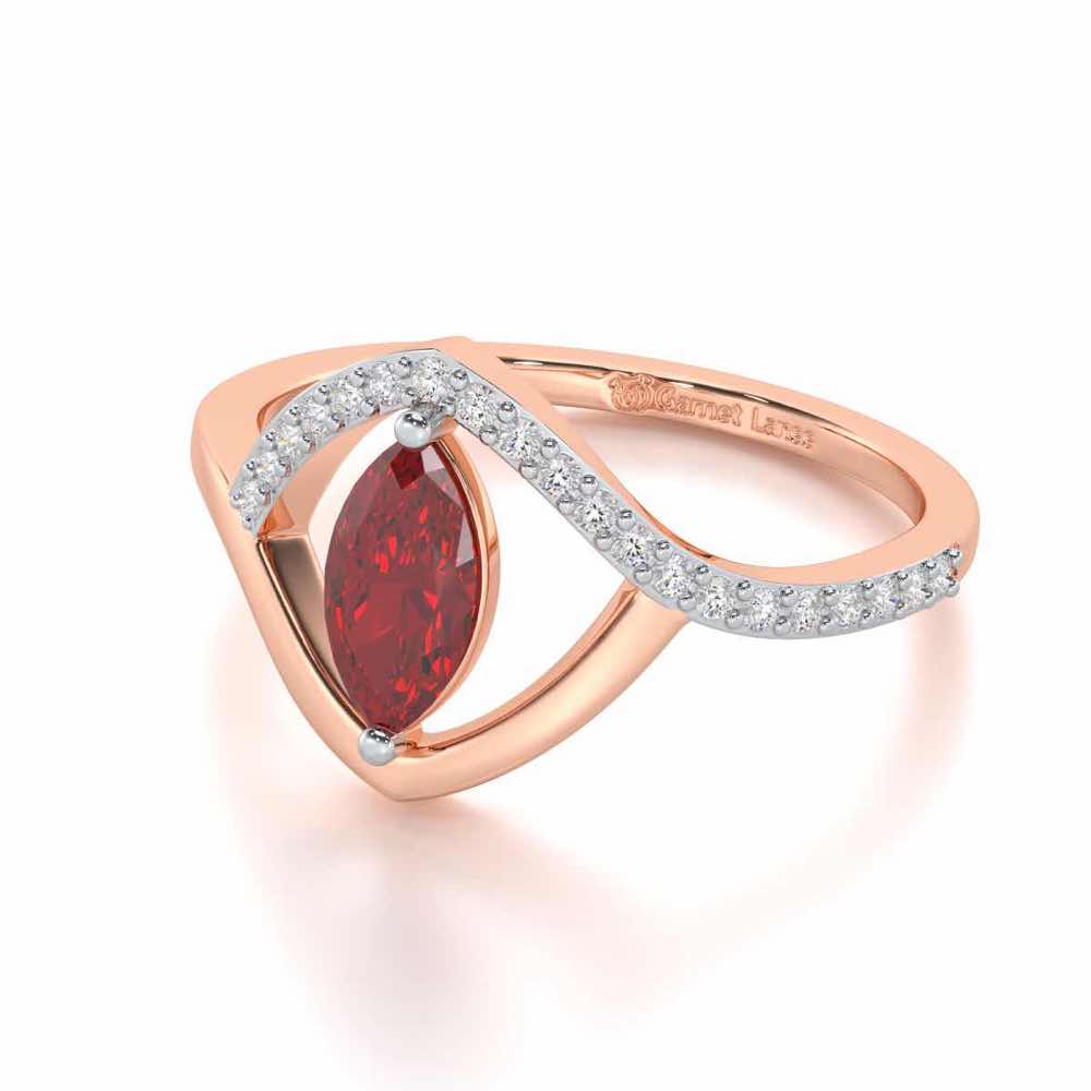 Splendid Sonata Garnet Silver Rings - Rose Gold - Image 3