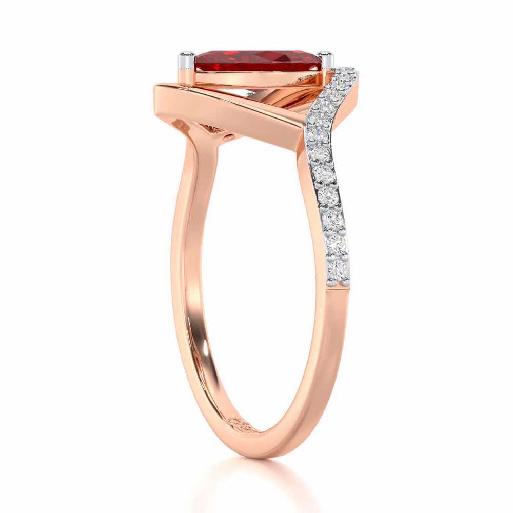 Splendid Sonata Garnet Silver Rings - Rose Gold - Image 4