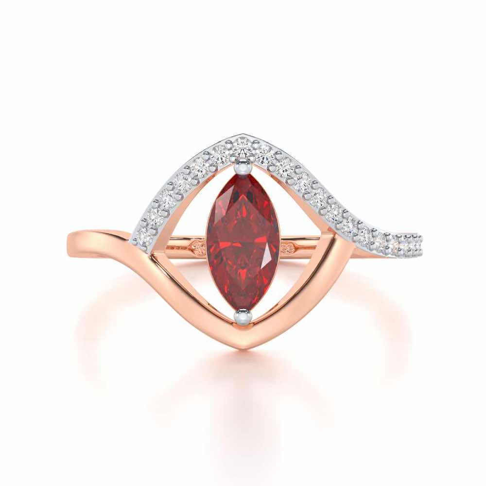 Splendid Sonata Garnet Silver Rings - Rose Gold - Image 5