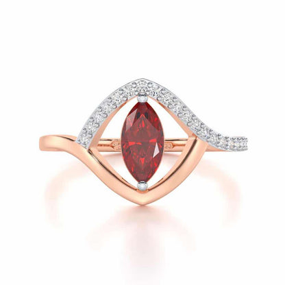 Splendid Sonata Garnet Silver Rings - Rose Gold - Image 5