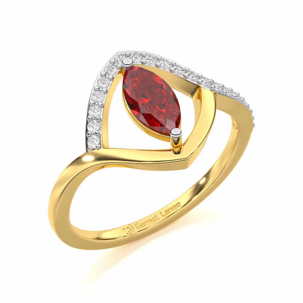 Splendid Sonata Garnet Silver Rings - Yellow Gold - Image 1