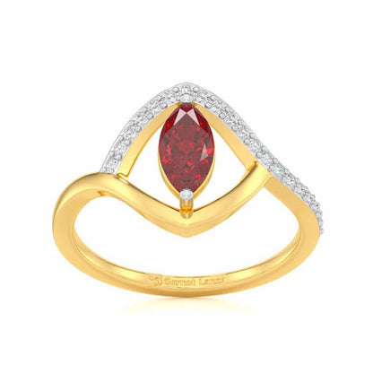 Splendid Sonata Garnet Silver Rings - Yellow Gold - Image 2