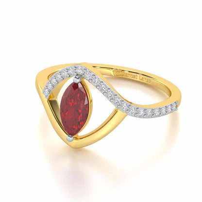 Splendid Sonata Garnet Silver Rings - Yellow Gold - Image 3