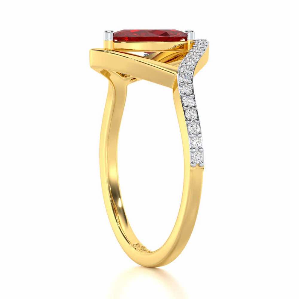 Splendid Sonata Garnet Silver Rings - Yellow Gold - Image 4