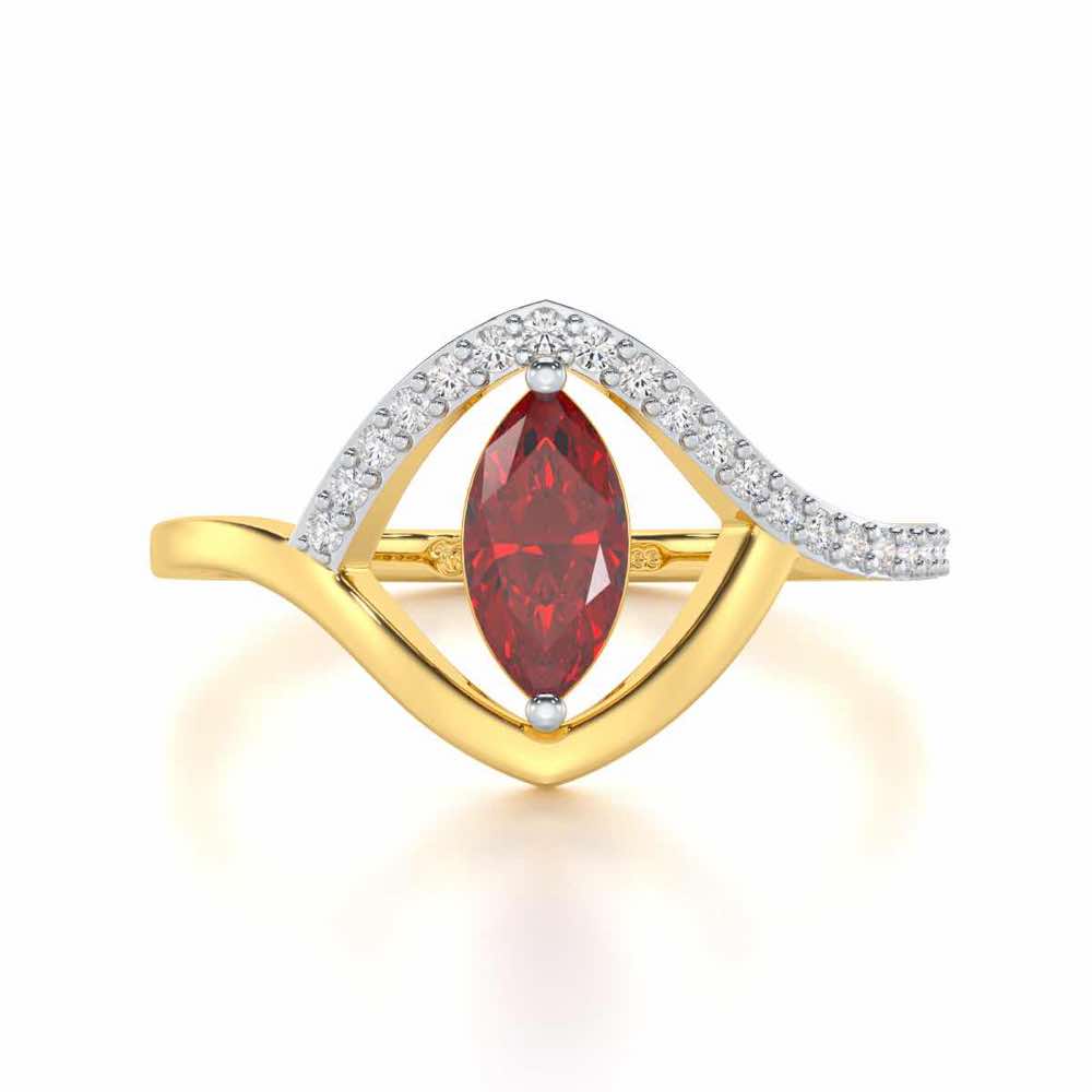 Splendid Sonata Garnet Silver Rings - Yellow Gold - Image 5